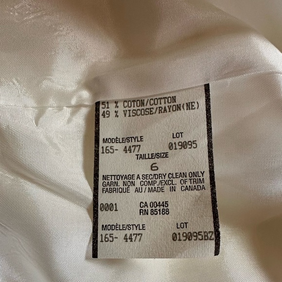 Louben white Jacquard Jacket Zip Up size 6 - Picture 6 of 8